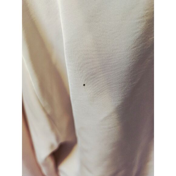 Beige Peplum Blouse Button Up V-Neck Long Sleeve Old Navy XL Feminine NWT - Picture 3 of 13